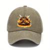 Bee Honeycomb Floral Print Baseball Cap Casual Outdoor Adjustable Snapback Hat for Unisex Adults