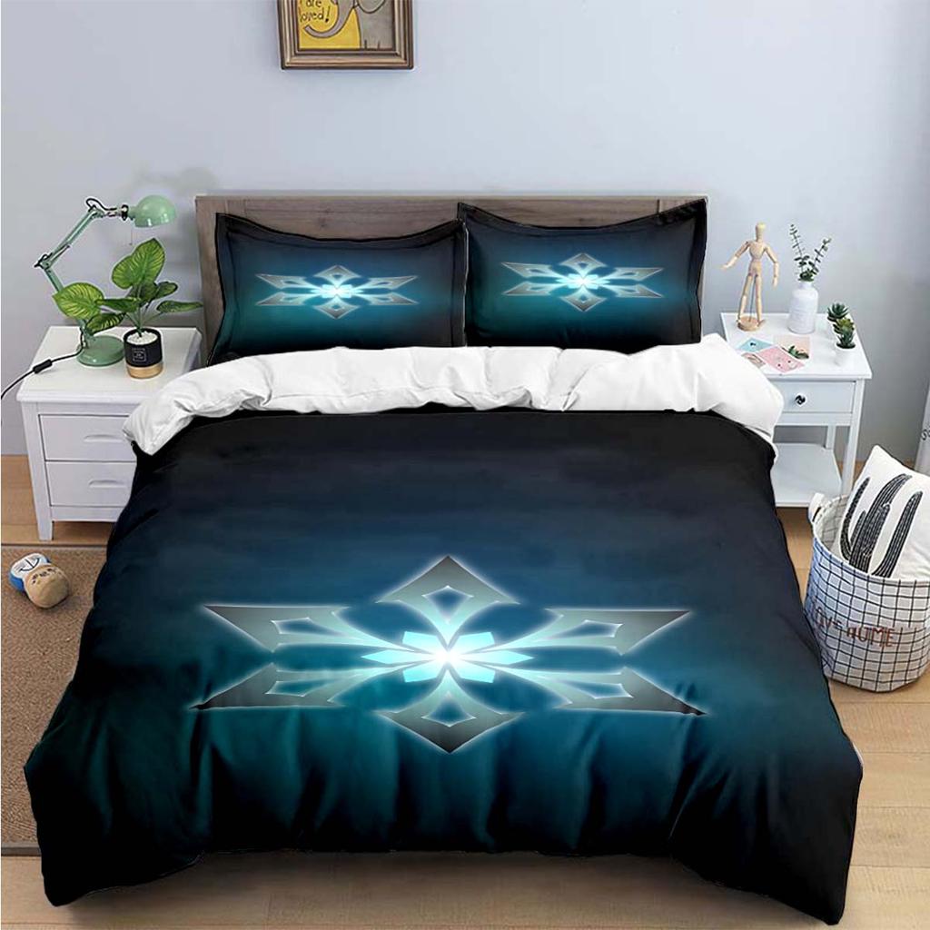 Bettdecke Mode Beliebtes Spiel G-Genshin Elements Druck Bettwäsche Zubehör Set Bett Bettdecke Set Bettwäsche Set Luxus Geschenk