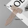 Bow Fringe Hairpin For Women  Temperament Hair Clip Korean Light Luxury Hair Accessories Gold Silver Color
