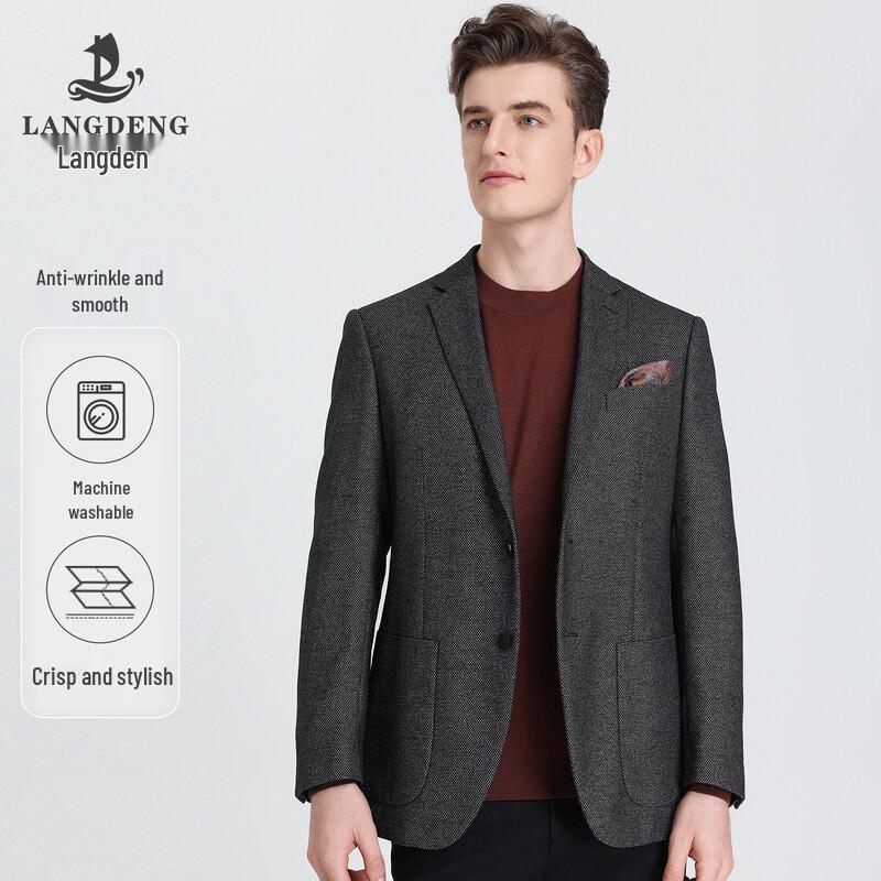 

LANDUN Men s Business Casual Polka Dot Suit Jacket S 46A