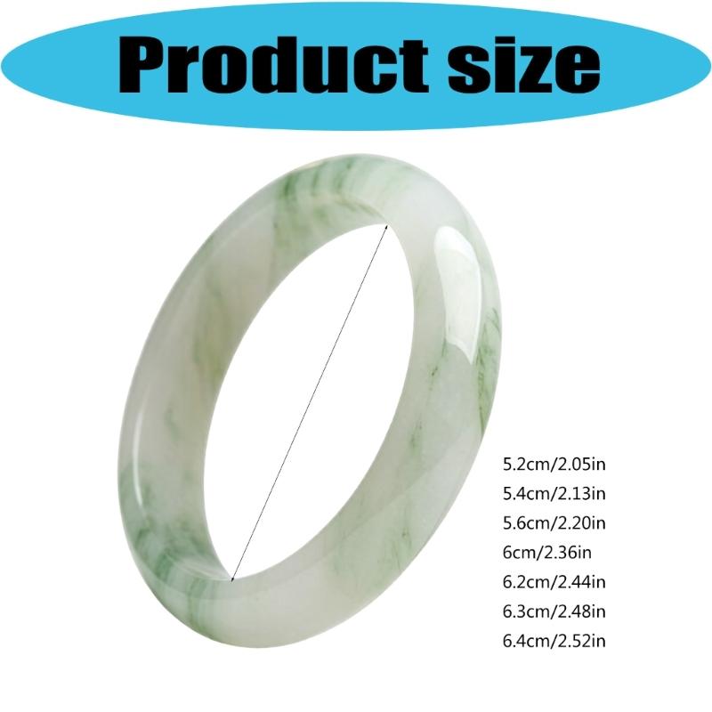 Green Marbled Stone Bracelet, Polished Round Slip On Bangle Jewelry for Work Outfits, Gatherings, and Everyday Styling