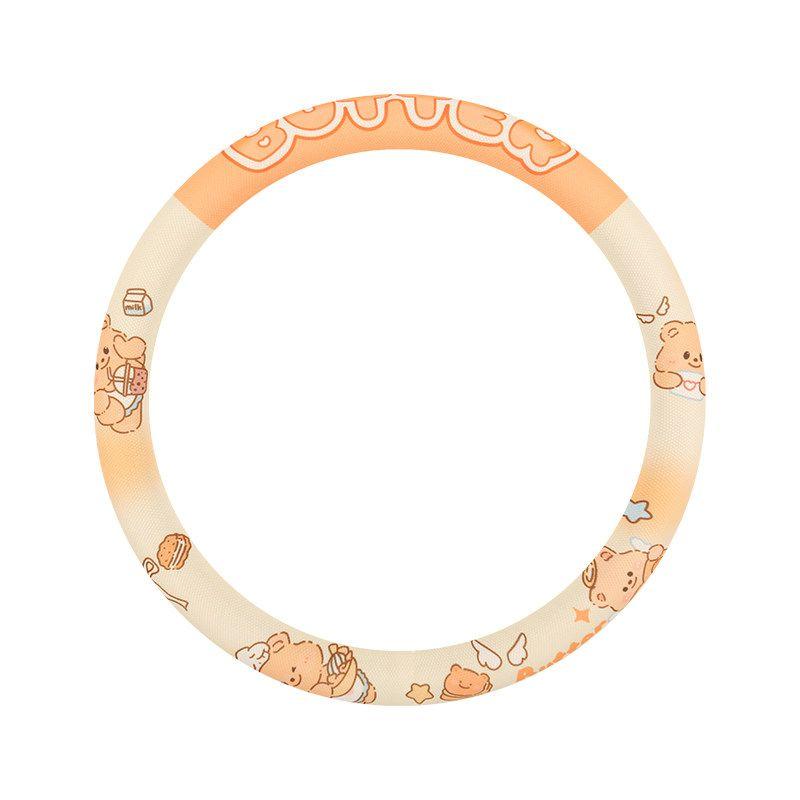 Car Steering Wheel Cover, Suitable for All Seasons, Cute Cartoon Style, New Model, Non-Slip, Sweat-Absorbent, Wear-Resistant, High-End Feel