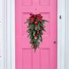 60cm Teardrop Wreath Christmas Decorative Wreath New Upside Down Wreath  Holiday Party