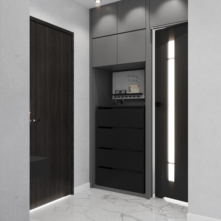 Shoe Cabinet HIT Matte Black / Matte Black 100 CM