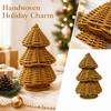 Woven Christmas Tree Decorations Set Tabletop Holiday Ornaments for Home Party Supplies