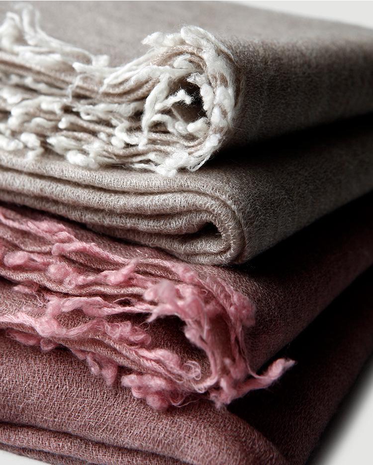 Women's Four-Sided Cashmere Scarf: Large Square, Warm for Spring, Autumn, and Winter