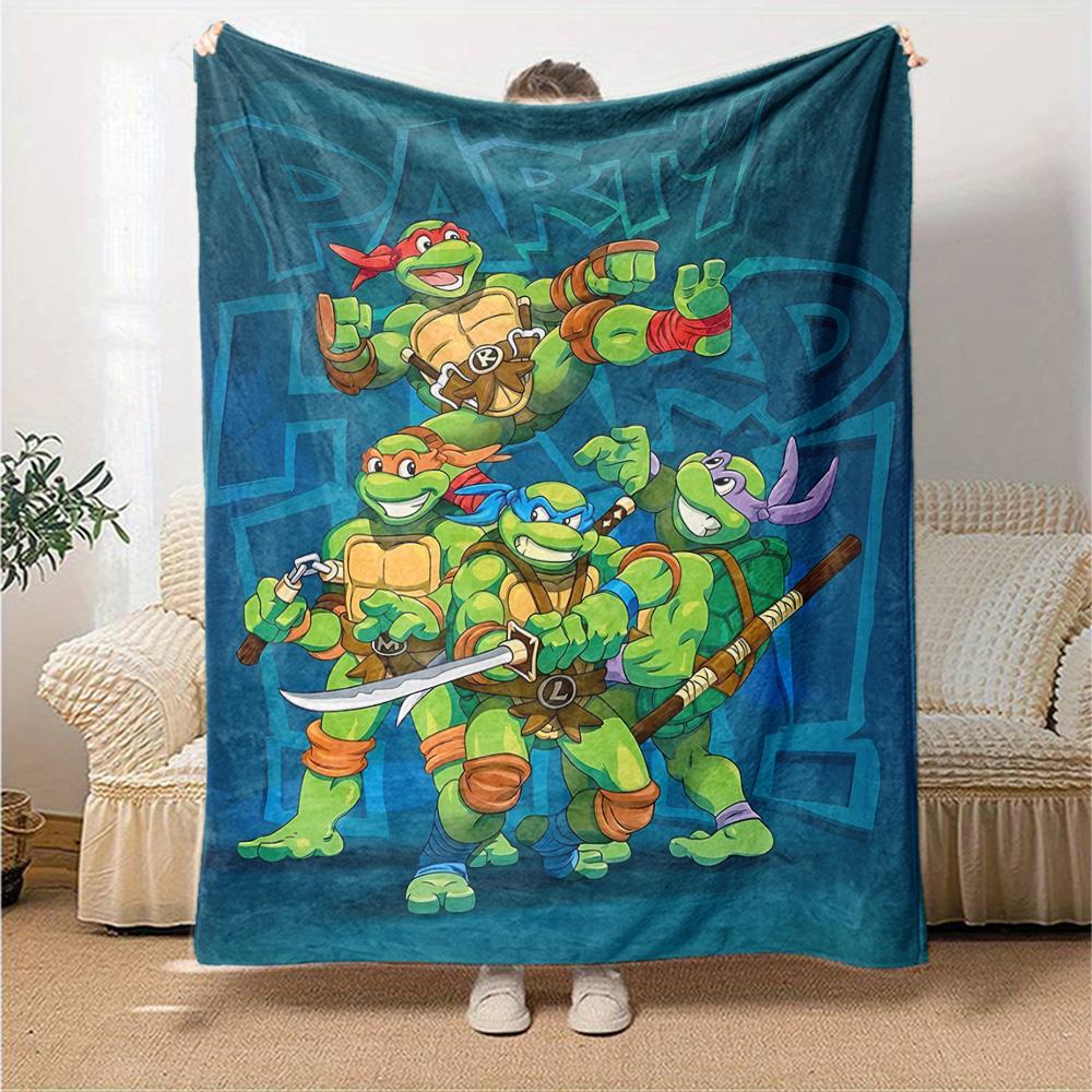 Turtles Party Adventure Flannel Blanket Super Soft Warm Cozy Blanket For Sofa Bed Office Travel Allseason Home Decor Gift