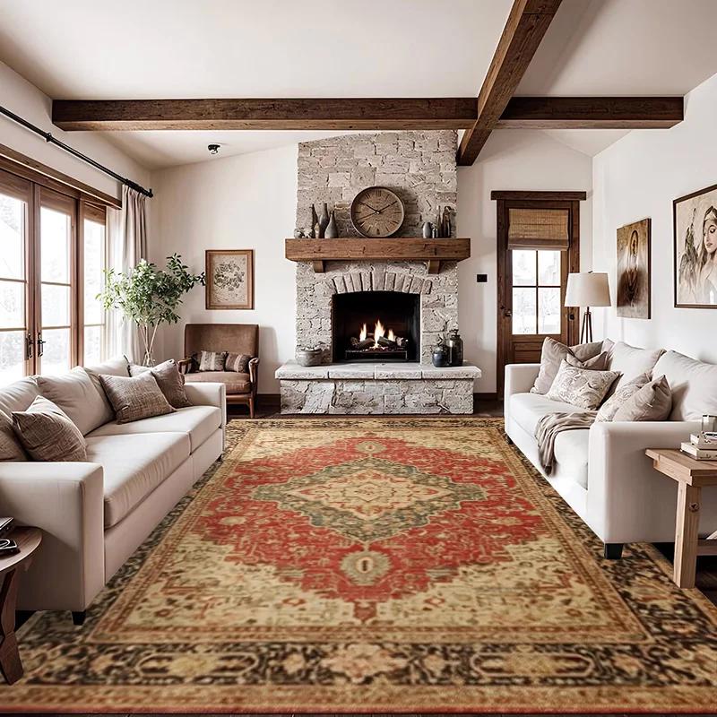 Soft Vintage Moroccan Style Area Rug - Non-Slip Indoor Outdoor Carpet for Living Room Bedroom Beside Sofa Nursery Home Decor
