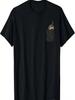 Katze Lustiges T-Shirt mit linker Brusttasche