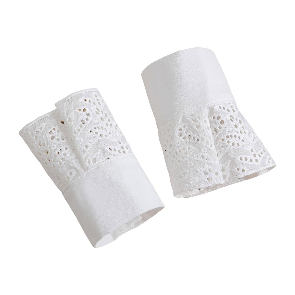Faux Sleeves Decorative Trumpet Sleeves for Sweater Embroidery Lace False Sleeves Cuff Extension Easy Wear Wrist Cuffs