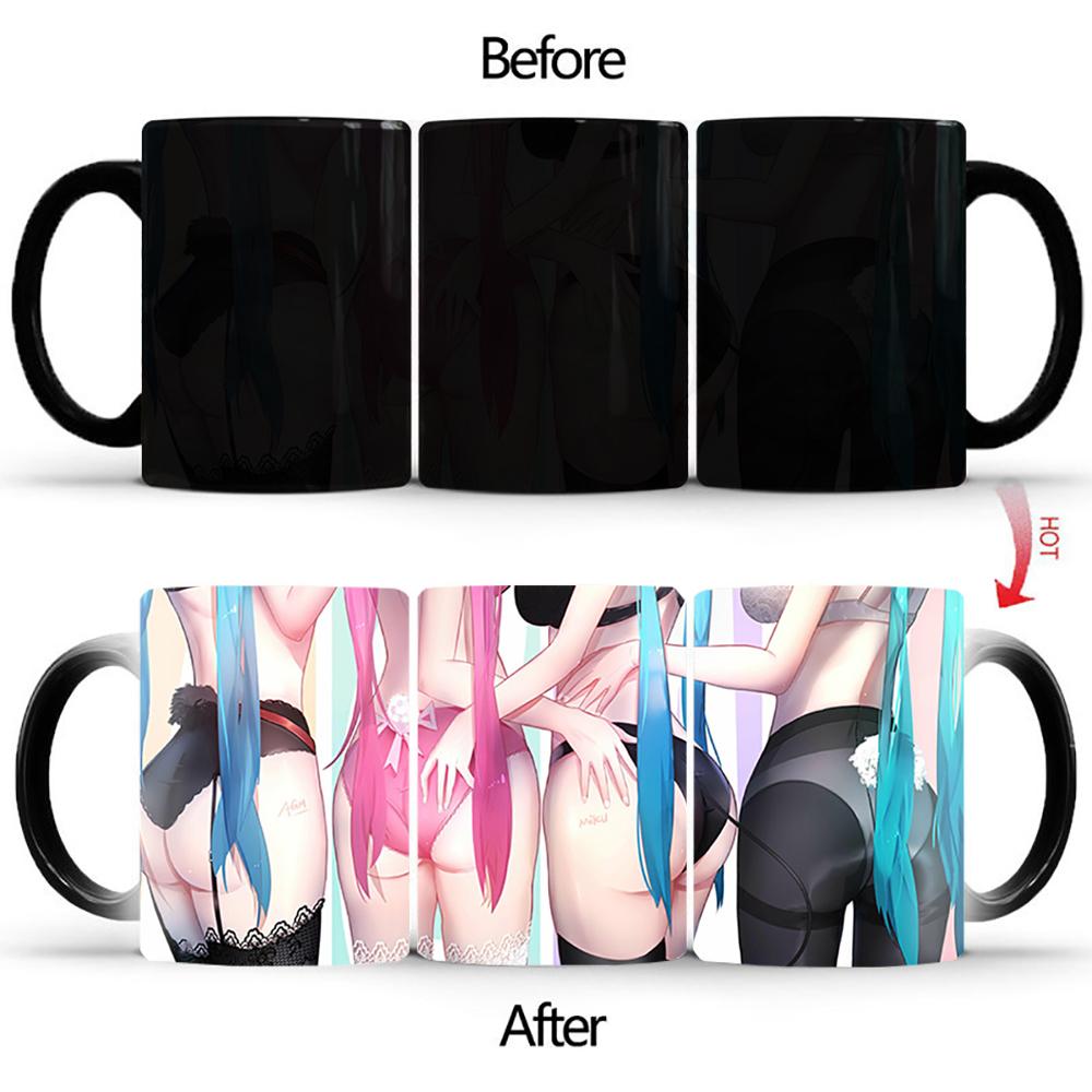 Creative Sexy Ass Magic Mug BSKT-071 Sublimation Tumblers Coffee Cup Ceramic Mugs Cups Color Change Cup Personalized Gifts Anime