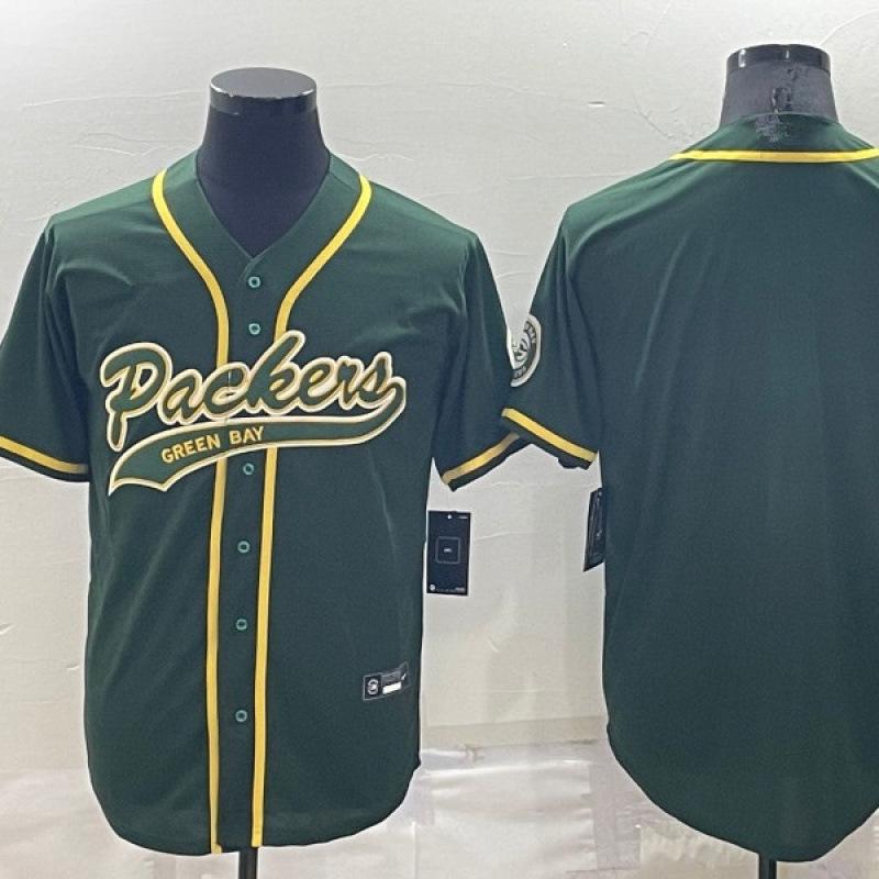 Packers #12 RODGERS Rugby-Baseball Cardigan-Style Retro Embroidered Jersey