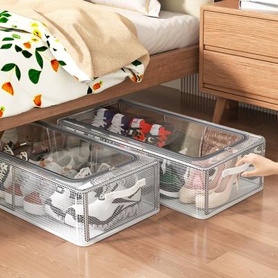 Caja de Almacenamiento para Zapatos Sin Instalación Hogareña Transparente Engrosada Plegable Caja de Almacenamiento Almacenamiento Debajo de la Cama Caja para Zapatos