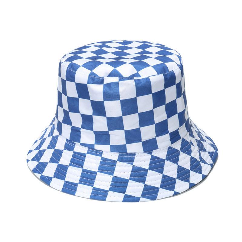 Stylish Retro Fisherman Hat Women's Sun Protection Plaid Bucket Hat Street Style