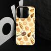 Cute Bread Illustration Phone Case For iPhone 17,16,15,14,13,12,11 Plus,Pro Max,XS,Colorful Silver Phone Case Funda Cover