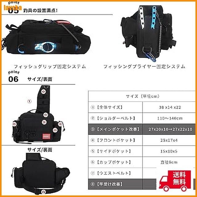 [OPEN BOX] HAKAWAFLY 5-Way Waterproof Fishing Tackle Bag with 2 Rod Belts and 5 Carabiners Outdoor Storage Japan Import