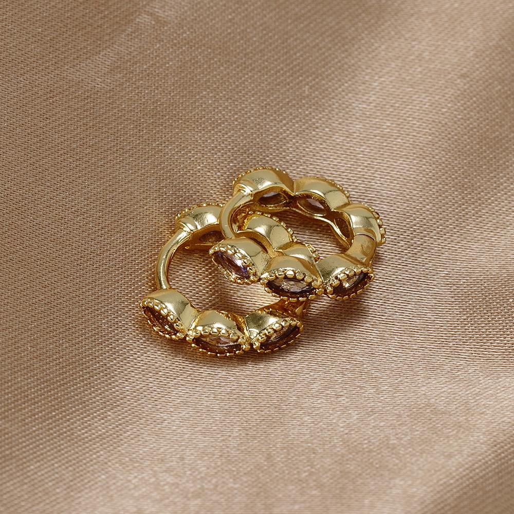 Korejské Multicolor CZ Zirkonové malé kruhové náušnice pro ženy Nerezová geometrie Kruhová náušnice Piercing do ucha