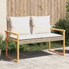 VidaXL Garden Bench with Cushion, Patio Seat with Backrest, Park Bench, Outdoor Furniture Patio, Beige Mix 365863