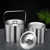 Double Layer Ice Bucket Set with Lid and Tongs Multifunctioanl Ice Bucket and Tongs Set Practical Ice Caddies with Cover
