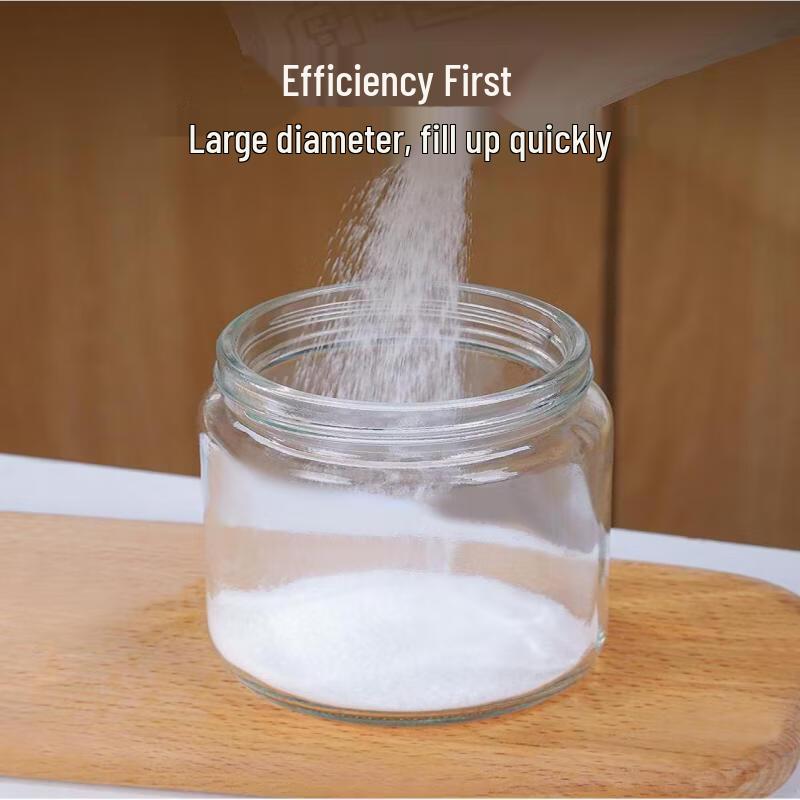 Ru Han Heat-Resistant Glass Seasoning Jars with Wall-Mounted Rack (Set of 4)