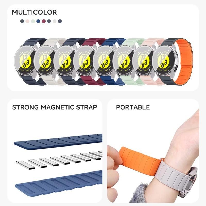 Full TPU Case+Strap for Samsung Galaxy Watch 7 6 5 4 40mm 44mm Magnetic Silicone Strap+Protector Cover for Galaxy Watchband