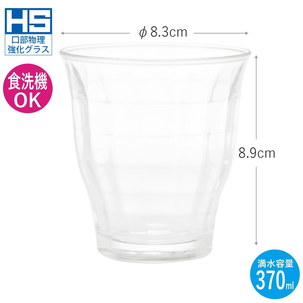 Toyo Sasaki Glass Tumbler Glass Tritone Tumbler 225ml Set of 6 Made in Japan Dishwasher safe Glass cup Glassware Coffee glass Juice glass Commercial