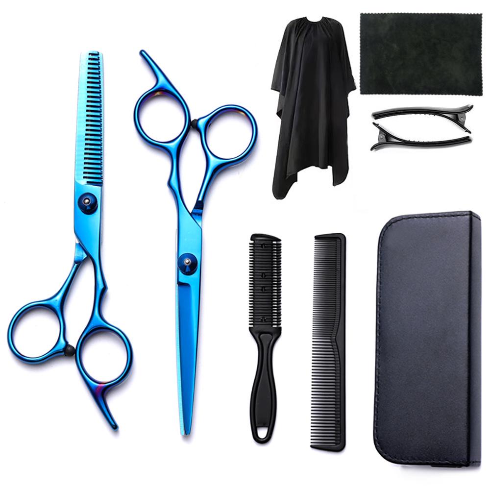 Hairdressing Scissors Set: Colored Straight-Tooth & Thinning Bangs Scissors for Professional Stylists