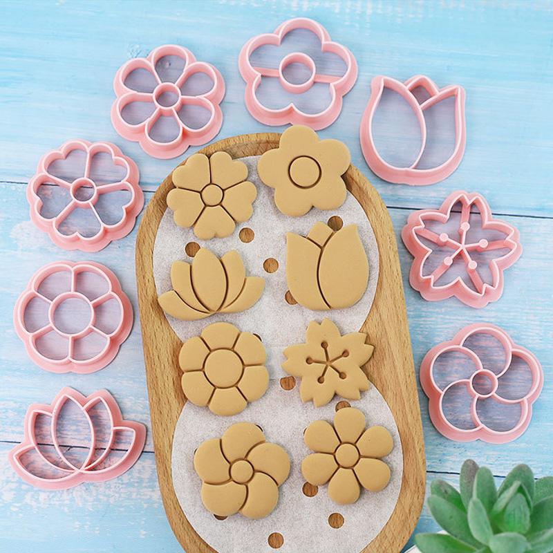 8 buc. Formă de flori pentru biscuiți forme de prăjitură pentru patiserie | biscuiți pentru petrecere în grădină