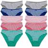 Cotton Panties for Woman Sexy Lace Underwear Briefs Set Lingerie Girls Ladies Bikini Underpants Striped Print Knickers 10Pcs/set