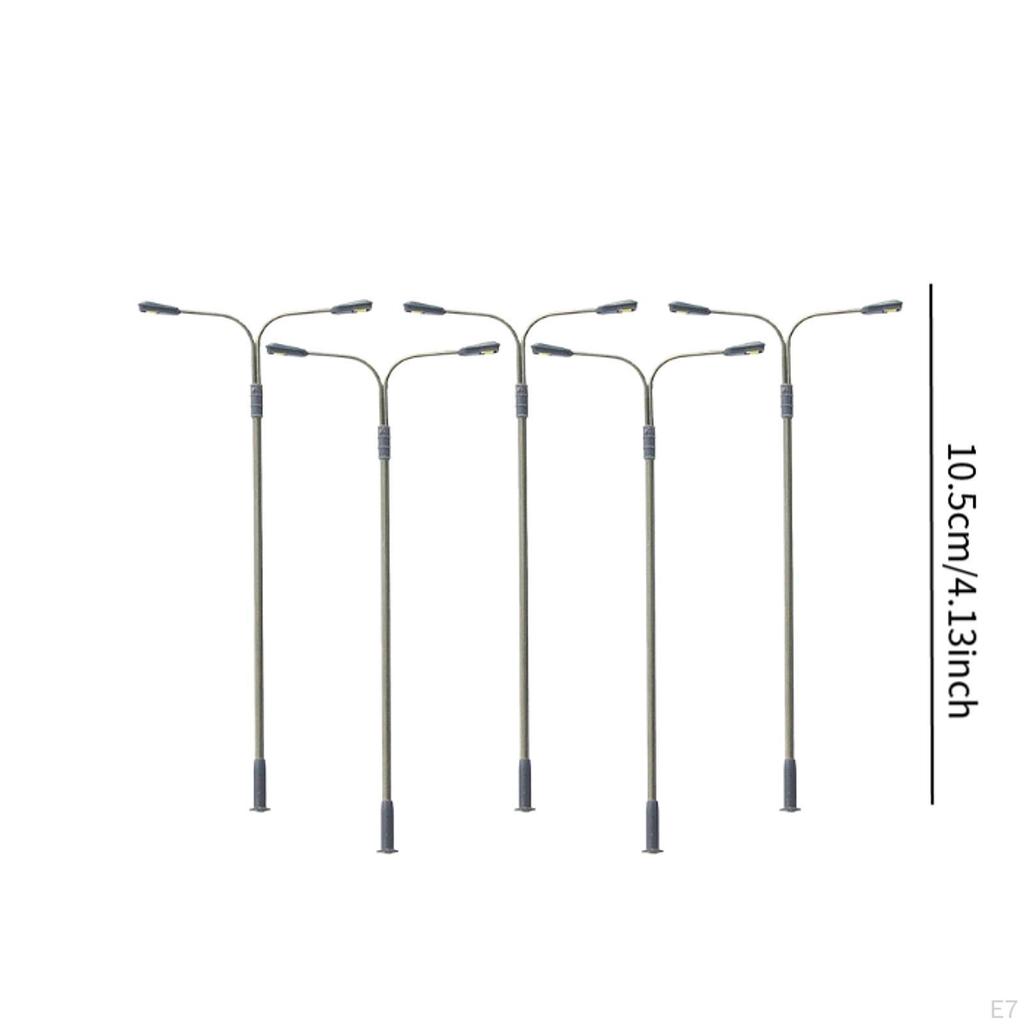 5 Pieces Mini Street Lights Model ,Outdoor Pathway Lantern Post, Railway Train Lamps Post for