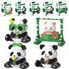 Mini-Bausteinsets Niedliche Panda-Bausteine Schaukel-Bauspielzeug für Kinder 6 7 8 9 10+ Jugendliche Erwachsene 3D-Tierbaustein-Spielzeug