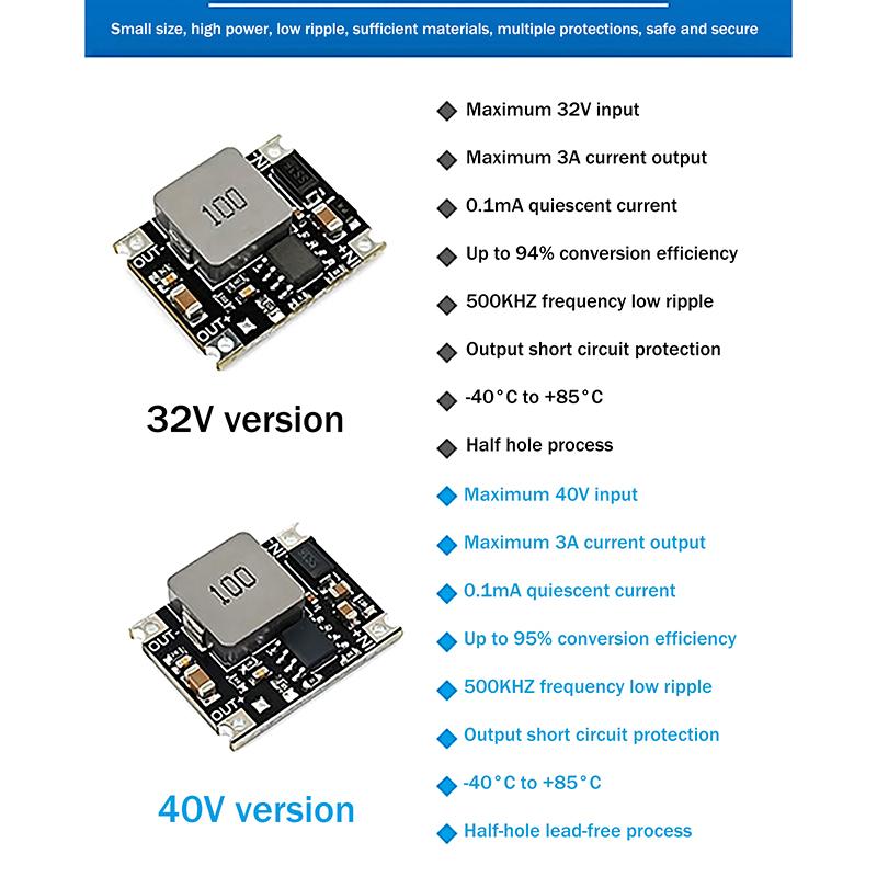 DC-DC Step-Down Modul Step-Down Regler Modul Mini Step Down Platine DC 6V-40V zu DC 5V 9V 12V 24V Spannungsregler 3A