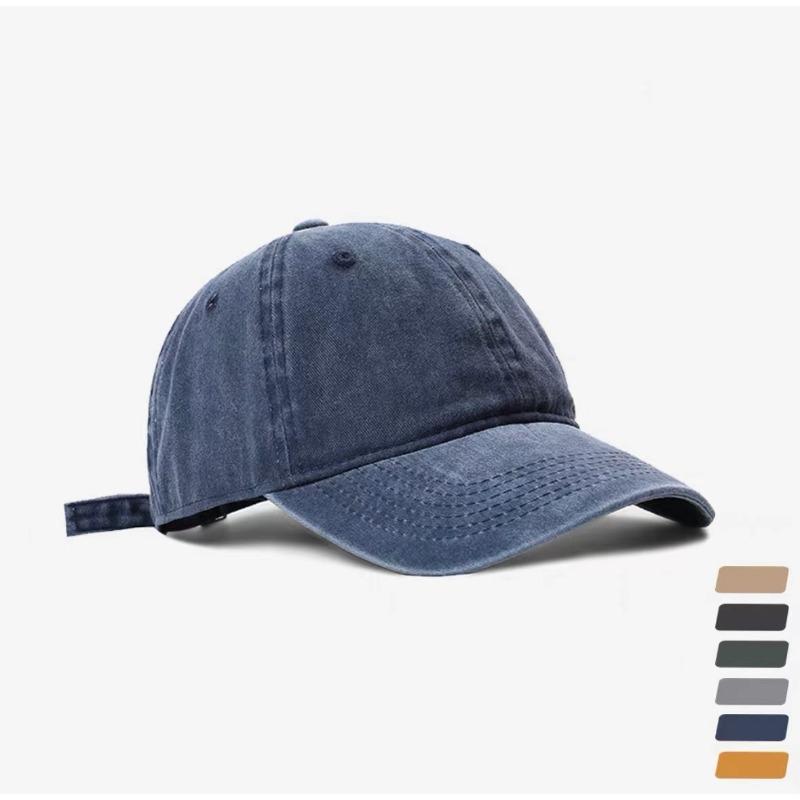 Washed Baseball Cap Women's Retro Old Deep Top Denim Hat Peaked Cap New Versatile Soft Top Hat Men