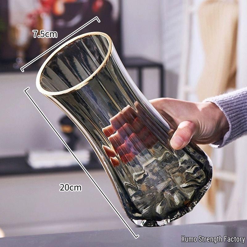 Light Luxury Nordic Glass Vase for Hydroponic Lily Flower Arrangement