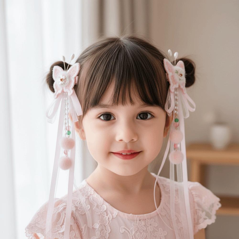 Bow Traditional Chinese Hair Clip Cute New Year Hair Accessory Tassel Hairpin  Children's Parties