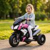 Kids Electric Motorcycle, 6V Ride on Motorcycle with 3 Wheels, LED Headlight, Music, Horn for Boys Girls 3-5 Years, Pink