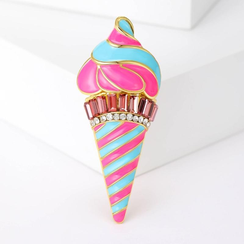 Multipurpose Fun Sophisticated Ice Cream Brooch Elegant Designs Portable Fashion Accessory for Performers Daily Outfit