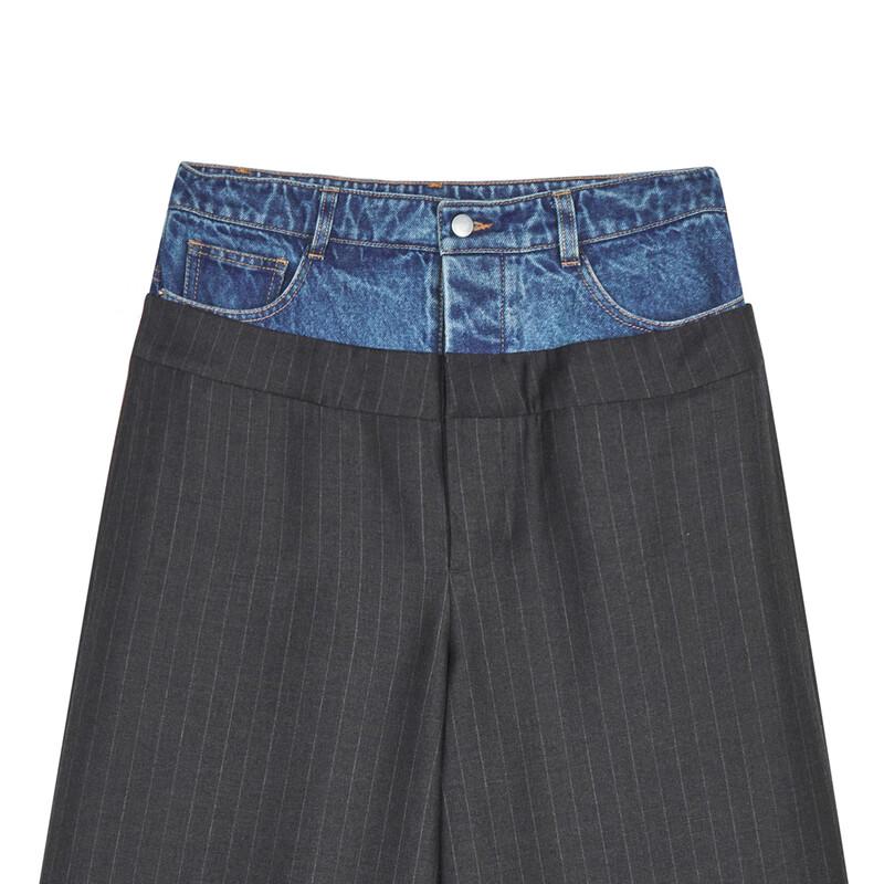 LESS 2024 Winter Merino Wool Casual Drop Crotch Trousers