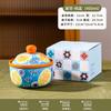 Underglaze Porcelain Rice Bowl Set Floral Design Ceramic Tableware High Aesthetic Soup Bowl
