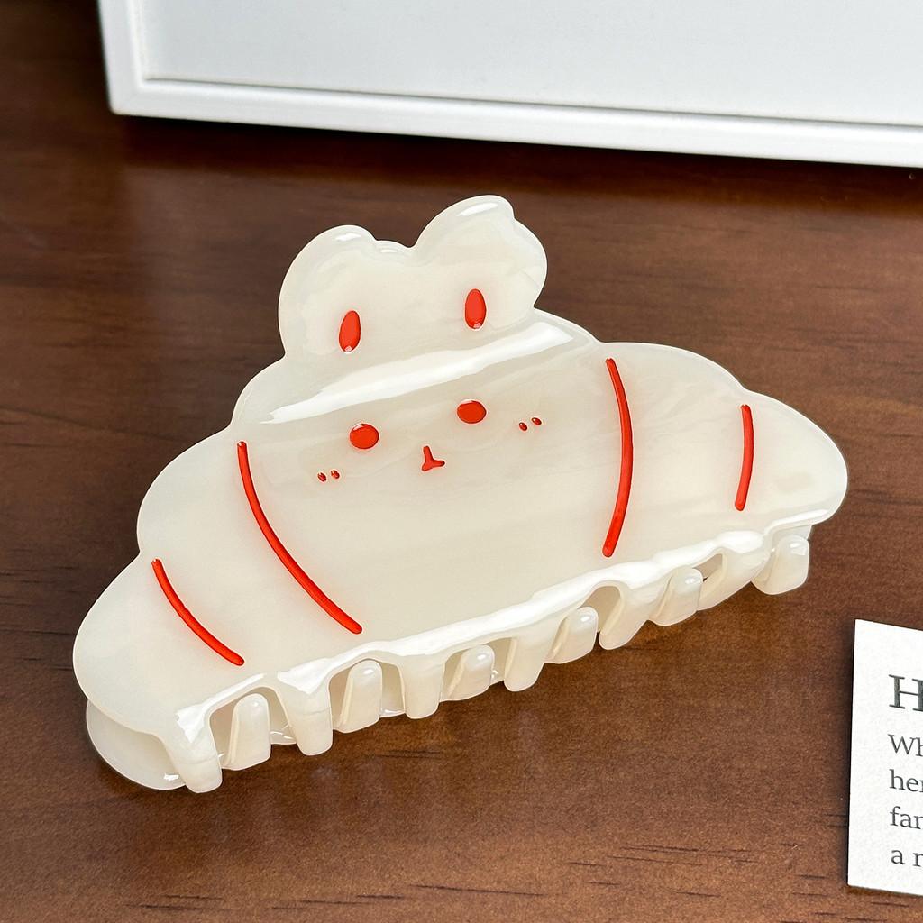 

Adorable White Rabbit Hair Clip Versatile Ponytail Claw Clip For Sweet Hairstyles Cloud