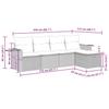5 Piece Garden Sofa Set with Cushions Grey Poly Rattan