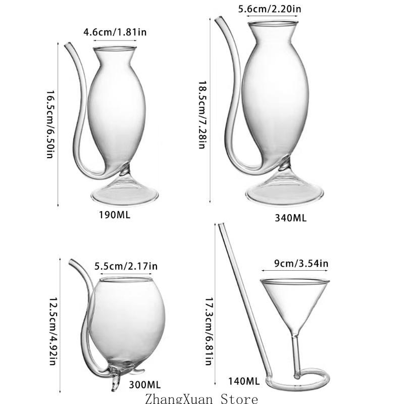Efficient Cocktails Glass Creative Molecular Cocktails Champagnes Glass with Drink Tube for Parties and Special Event