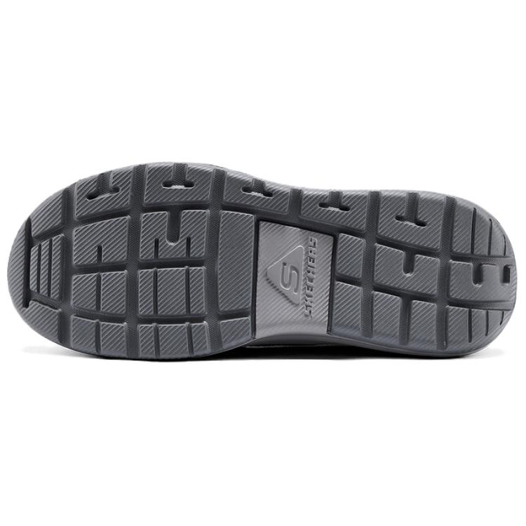 Skechers Fashionable Personality Trendy Versatile Low-Top Walking Shoes Men sneaker Black Gray 205604-BLK