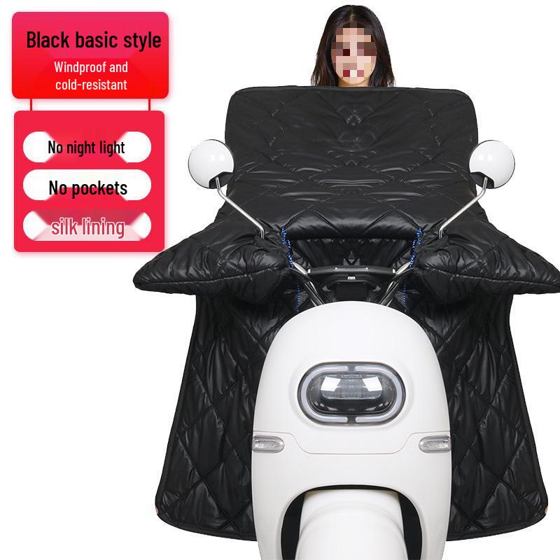 

Electric Windproof Fleece-lined Motorcycle Windshield Cover with Built-in Warmth and Double-sided Pockets – One Size. One Size