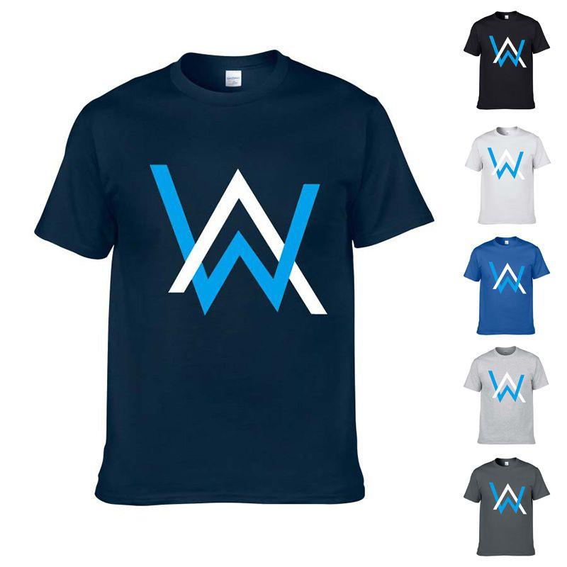 Luxurious Alan Walker Faded Cotton T-shirt With Classic O-neck For Men In Every Season