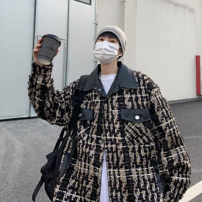 Men s Trendy Retro Loose Patchwork Jacket - Autumn Casual Outerwear XL