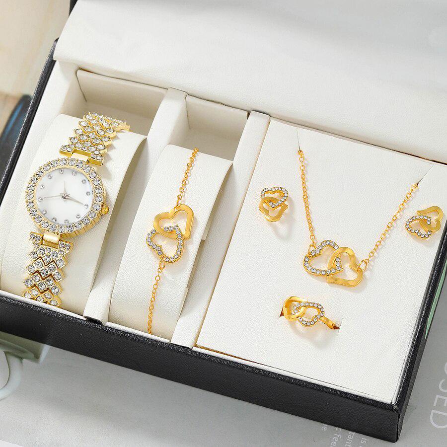 Women's 5-Piece Fashion Watch Set with Picture Box – Classic Hot Style