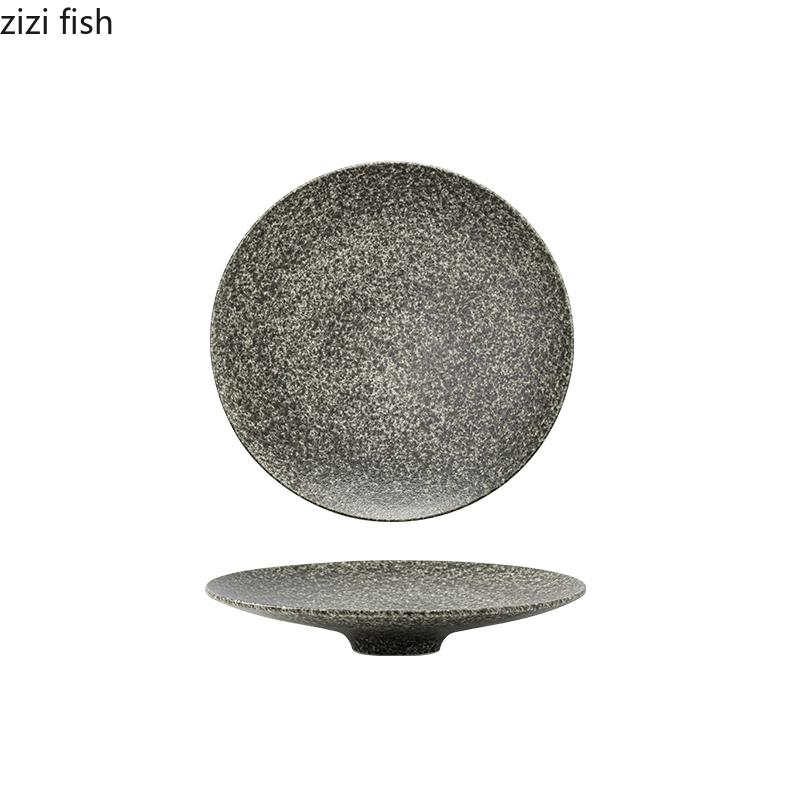 Creative High Foot Ceramic Plate Restaurant Salad Plate Dessert Dish Steak Plate Sushi Dish Molecular Cuisine Featured Tableware