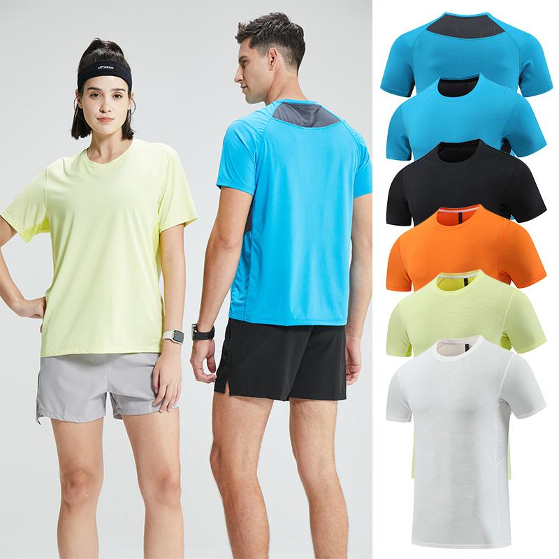 Mens Short Sleeve Running T-shirt Gym Jogging Sports Tops Male Fitness Sweatshirts High Quality Breathable Muscle Fit Sport Tees