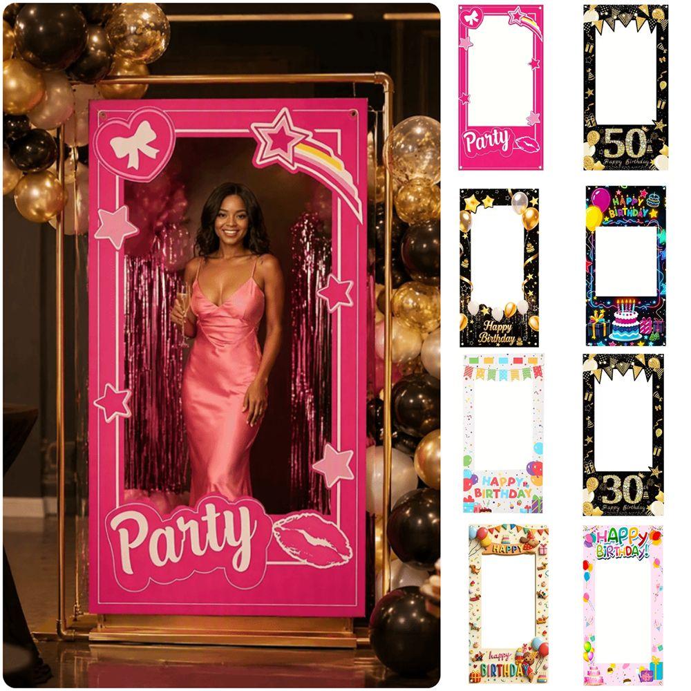 Cartoon Party Backdrop Banner Multicolor Birthday Party Decoration Fun Photo Session